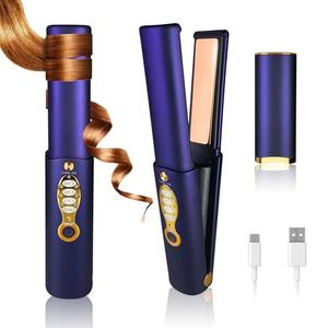 Cordless Hair Straighteners - 5000 mAh Portable Flat Iron Travel Wireless Hair Straightener 2 in 1 with Max. 210℃/410℉ Heats Up in Seconds for Thin-Long & Short Hair