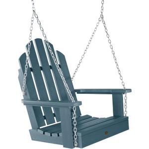Highwood Classic Westport Adirondack Single Seat 1-Person Porch Swing, Woodland Brown