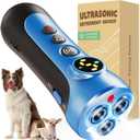 Dog Bark Deterrent Device - 3X Ultrasonic Anti-Bark Device with 5 Adjustable Levels, 30ft Range for Indoor/Outdoor Use Rechargeable & Portable for Your or Neighbor's Dog with Flashlight (Blue)