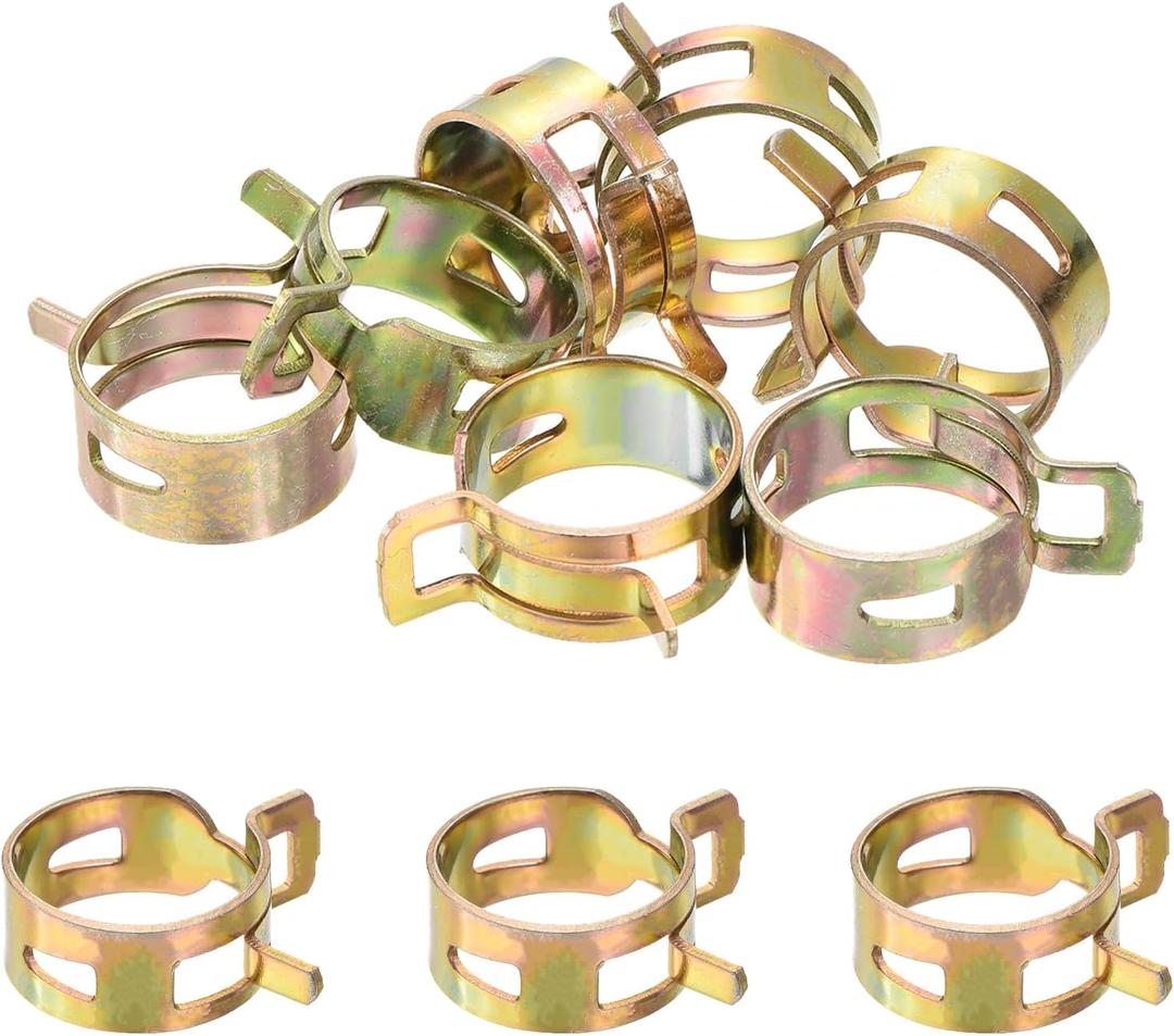 MECCANIXITY ID 18.5mm 3/4inch Fuel Line Hose Clips, Pipe Clamps,Spring Hose Clamp,Low Pressure Air Clamp, Water Pipe Air Tube Vacuum Hose Clamp Fastener,Pack of 10