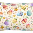 Easter Eggs Pillow Cases Pillow Covers Standard Size Pillowcase Soft with Zipper Pillow case 20"x30" (White62)