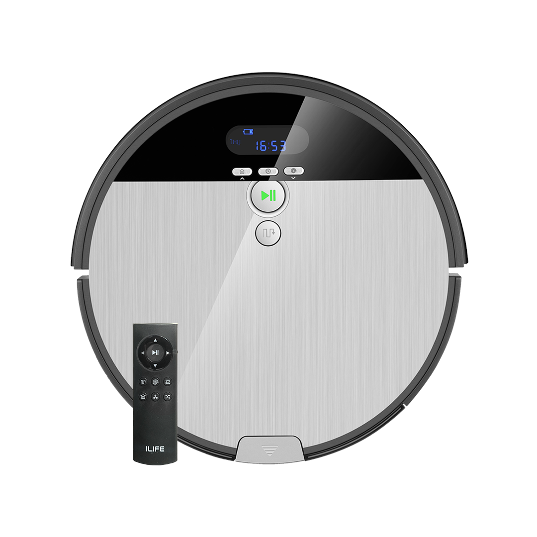 ILIFE V8s, 2-in-1 Robot Vacuum and Mop, Big 750ml Dustbin,Enhanced Suction Inlet,Zigzag Cleaning Path,Ideal for Pet Hair,Self-Charging Robotic Vacuum, LCD Display,Schedule,Ideal for Hard Floor