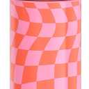 THERMOS FUNTAINER 16 Ounce Stainless Steel Vacuum Insulated Bottle with Wide Spout Lid, Wavy Checkers Orange
