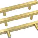 Goldenwarm 10 Pack Gold Cabinet Handles 6-1/4"(160mm) Brushed Brass Cabinet Pulls T Bar Drawer Pulls for Kitchen Cupboard & Drawer Hardware