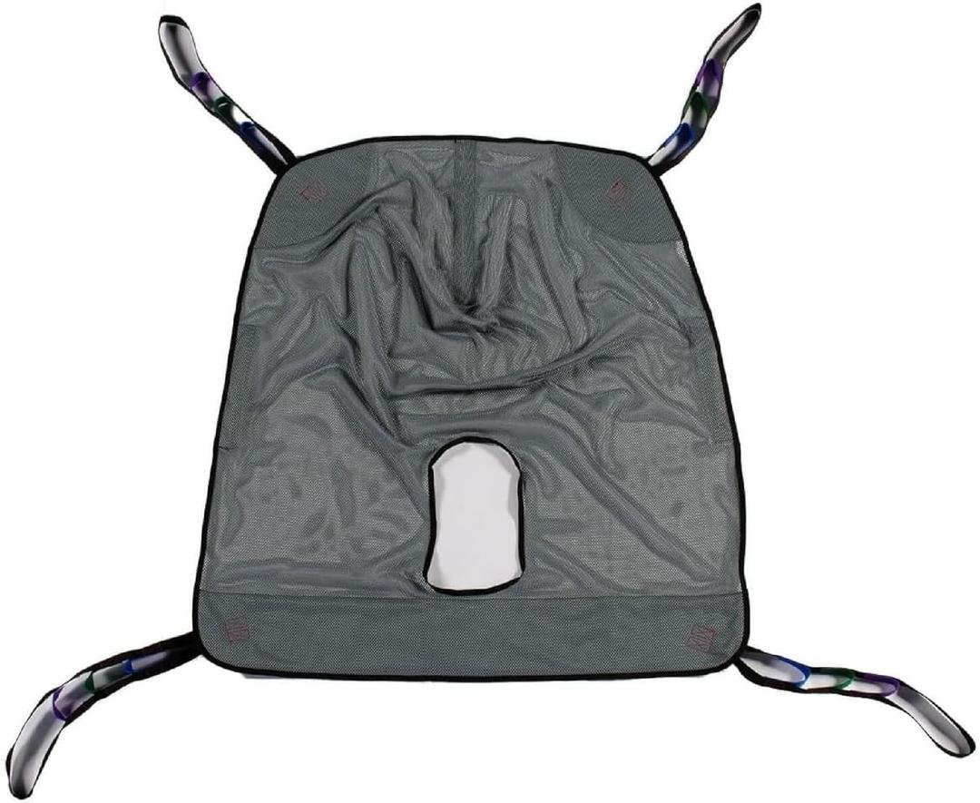 Patient Aid Full Body Commode Sling - Easy-to-Wash Mesh Fabric for Bathing and Toileting - Comfy Safe Lifting for the Elderly and Non-Weight Bearing - Extra Large, 600lb. Maximum Carrying Capacity