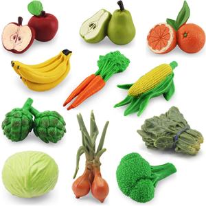 ONEST 11 Pieces Fruits Vegetables Figurines Realistic Detailed Plastic Fruits Vegetables Figures