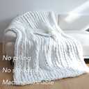 Maetoow Chenille Chunky Knit Blanket Throw 5060 Inch, Handmade Warm & Cozy Blanket Couch, Bed, Home Decor, Soft Breathable Fleece Banket, Christmas Thick and Giant Yarn Throws, White