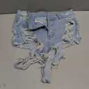 Womens Ripped Jean Shorts Frayed Holes Cute Sexy Hot Shorts (Light Blue,M)
