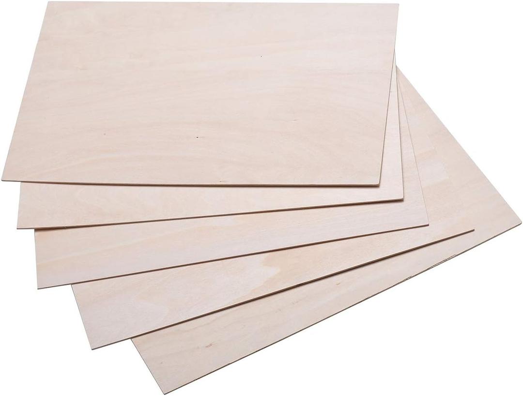 5PCS Basswood Sheets 1/16 128 Inch,Unfinished Plywood Craft Basswood Sheet for Cricut Maker
