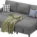 Sofa Bed Sleeper Pull Out 2 in 1 Sectional Sleeper Sofa Couches with Storage, Pullout Sectional Couches for Apartment Living Room