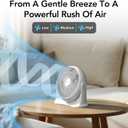 Comfort Zone 11-Inch High-Velocity Tabletop Air Circulator Fan Quiet 3-Speed Personal Turbo Fan with 90 Adjustable Tilt & Carry Handle Compact Desk Fan for Home, Office, or Bedroom White