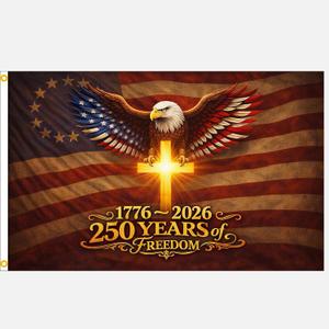 250 Anniversary Usa Flag, 250 Years of Freedom Flags, American Flag with Eagle, Patriotic Decor for Outside, Double Side Design 3x5 Ft (A)