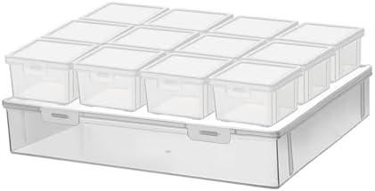 Vidifor 13Pcs Extra Large Bead Storage Container with Hinged Lid, Craft Supply Case, Legos Storage. (1)
