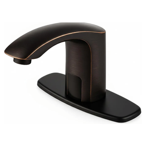 Luxice Sensor Automatic Touchless Bathroom Sink Faucet Hot & Cold Mixer Cover Plate Included Faucet, Oil Rubbed Bronze