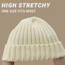 2 x NPQQUAN Thick Warm Winter Hats for Women Knit Beanie Hat Skull Cap Beanies for Men Women ((Beige)))