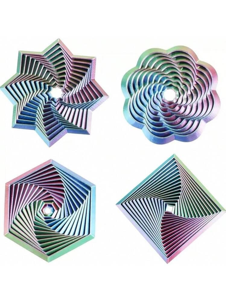 3D Printed Fidget Toy, Fractal Hexagon Design, Rotational Spiral, Sensory Stress Relief Toy