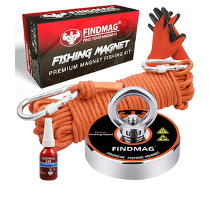 FINDMAG Super Strong Neodymium Fishing Magnets Kit, 500 LBS Pulling Force Magnetic Fishing Kit, Diameter 2.36 inch(60 mm) Magnets for Retrieving in River and Magnet Fishing