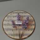 Tzhim Vintage Lavender Floral Round Wall Art, Retro Cottagecore Lavender Floral Round Wall Decor Framed, Rustic Purple Flower Canvas Walls Sculptures for Home Bedroom Living Room Decor, 10x10 Inch