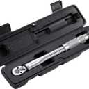 Amazon Basics 1/4-Inch Drive Click Torque Wrench, 35-200 in.-lb/3.95-22.5 Nm, Adjustable Ratchet with High Contrast Dual Range Scales, Steel Construction