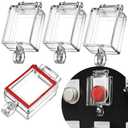 Chunful 4 Pcs Power Push Button Switch Cover Toggle Anti-misoperation Dustproof and Waterproof Protective Cover Light Switch Guard Suitable with Double-Sided Adhesive for Kcd4 Boat Toggle