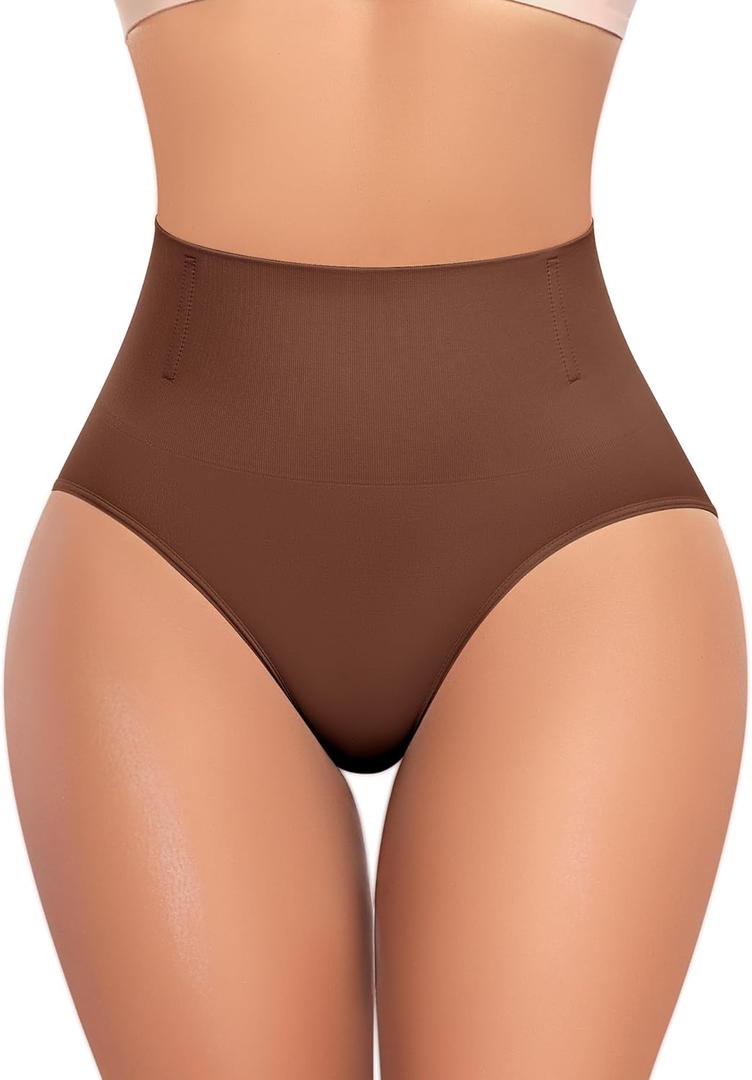 Werena Tummy Control Shapewear for Women Shaping Underwear High Waisted Body Shaper Panties Slimming Girdle Briefs (Large, #1 Coffee(low Rise)-old1)