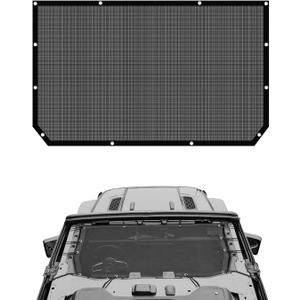 Mesh Roof JL Sunshade Top Cover for 2018-2023 Jeep Wrangler JL JLU 4XE 4 Door, Front Mesh Sun Shade UV Protection & Heat Reduction, Durable Polyester Sun Shade 2/4 Door Black