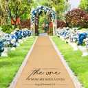 Tondiamo 3.33 ft x 30 ft Wedding Aisle Runner Outdoor Natural Burlap Aisle Runner for Wedding Ceremony Wide Rustic Jute Carpet Rug with Lace Black Printing for Outdoor Beach Ceremony Lawn Church