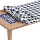 Tablecloth of Polyester -Fitted with Elastic, Water Proof, Washable, Fits for Table 36 x 60 Inch, Checked Black Design, for Indoor/Outdoor Kitchen and Picnic and More...