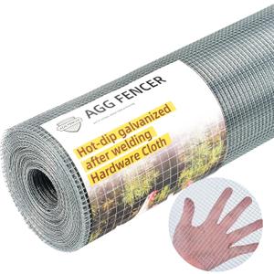 24inch x 50ft Hardware Cloth 1/4 inch Chicken Wire Fencing 23Ga, Hot Dipped Galvanized After Welding Garden Plant Supports Welded Metal Chicken Wire Fence, Poultry Animal Netting Cage Screen