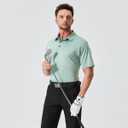 Mens Golf Shirts Dry Fit Short Sleeve Casual Performance Solid Collared Polo Shirts for Men (Green, XXXL)