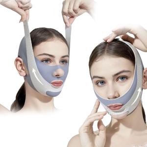 2 Pack V Line Lifting Mask with Chin Strap for Sleeping, Reusable Chin Strap for Double Chin for Women, Adjustable Chin Strap, Jaw Exerciser