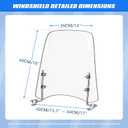 Mokuo Extended Motorcycle Windshield Universal- 18" Tall & 3MM Thick, High-Transparency PC Windscreen, Protection for Moped Scooter Cruiser (W15.7 x H18)