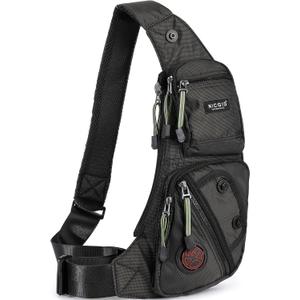 NICGID Sling Bag Chest Shoulder Backpack Crossbody Bags Casual Daypack for Men Women (Black)