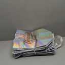 TOPZEA 40 Pack Iridescent Thank You Gift Bags, 10" x 8" Non-woven Reusable Grocery Bags Glossy Tote Shopping Bags with Handle, Foldable Stylish Bridesmaid Goodie Bag for Wedding, Birthday, Return Gift