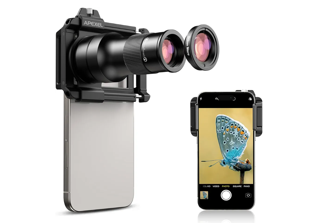 Evil eye 2 in 1 Phone Camera Lens Kit, 6X Telephoto Lens & 150mm Macro Lens with Universal Lens Clip, Phone Lens Attachment for iPhone and Andriod