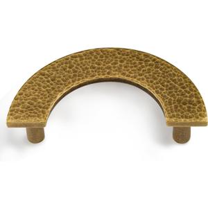 8 Pack 3-2/5 Inch Half Moon Gold Pull Finger Edge Pulls Cabinet Kitchen Dresser Pulls Half Round Hammered Brass Drawer Pulls Vintage Hardware, S