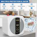Electric Mini Tank Water Heater 2.5 Gallon, 110V 1500W Under Sink Instant Hot Water Heater with Digital Display, Pressure Relief Valve for RV, Camper, Kitchen, Garage, Food Truck