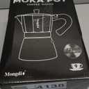 Mongdio Stovetop Espresso Maker Moka Pot, Cuban Coffee Maker Stove top coffee maker Moka Italian Espresso Greca Coffee Maker Brewer Percolator, 9 Espresso Cups, 15 oz - Red