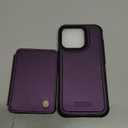 Compatible with Magsafe for iPhone 14 Pro Wallet Case Magnetic Card Holder, RFID Blocking 2 in 1 Detachable Kickstand Shockproof Case for Women Men, Purple