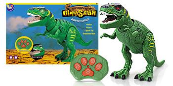 Remote Control Dinosaur Toys for 3-5 Year Old Boys Girls, LED Light Up Walking and Roaring Realistic T-Rex Dinosaur Toy with Glowing Eyes Projection Spray Function for Kids Gifts Age 3+