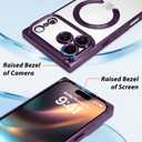 OOK Magnetic Case Made for iPhone 17 Pro Max 6.9 Inch (Compatible with MagSafe) Clear Phone Cover with Screen Protector Soft TPU Anti-Scratch Shockproof Protective Case for Women Men - Purple