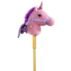 Ponyland: Music Stick Animal - Pink Unicorn - Music Button, Sturdy Two-Piece Stick W/Colorful Soft Plush Animal Head, Pretend Play Toy, Kids Ages 3+