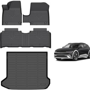 for Hyundai Ioniq 5 Floor Mats 2025-2026(with Fixed Console)(Not for Limited/XRT/N Models), TPE Automotive All Weather Custom Car Floor Mats Cargo Liner Accessories(SE/SEL)