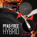 Hell's Kitchen Hybrid 9.5-Inch Frying Pan, Tri-Clad Stainless Steel & PFAS-Free Ceramic Nonstick, no PFOA, no PTFE, no Teflon, Non-Toxic Cookware, Metal Utensil Safe, All Cooktops, Oven Safe