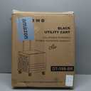 Folding Utility Cart Black Portable Rolling Crate Handcart Foldable Shopping Trolley Collapsible, with Lid, on Wheels, for Grocery, Garden, Office, Storage, Teacher, Tool (Black)