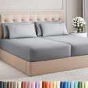 Split King 7 Piece Sheet Set - Comfy Breathable & Cooling - Soft Hotel Luxury Bedding Set with 8-16 Inch Deep Pockets - 1 Flat & 2 Fitted Sheet & 4 Pillowcases - Wrinkle Free & Easy Care - Steel Blue