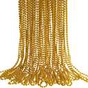 HOOSUN 30 Pack Gold Beads Necklaces Bulk, Christmas Beads Necklaces Party Favors, Mardi Gras Bead Necklace for Gold Party Decorations, School Event, Parade Throw, New Year Decorations