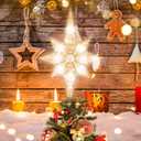 12" 11LED Lighted Christmas Tree Topper, Golden Bethlehem Star Treetop with Warm White Fairy Lights, Holiday Christmas Tree Decorations, 7.8 x 1.8 x 13.7 inches
