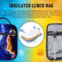 Basketball Kids Lunch Box for Boys School Sport Insulated Lunch Bag Reusable Lunchbox Blue Lighting Lightweight Thermal Cooler Tote for Picnic Travel Hiking Office Back to School Gifts (Wolf01)