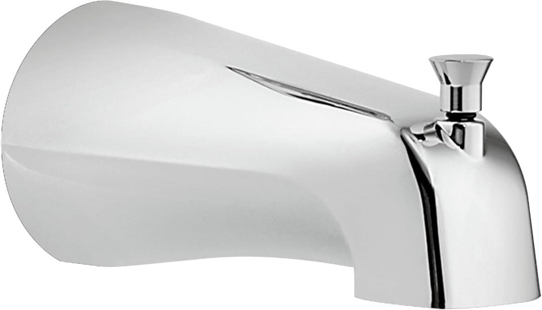 Moen Chrome Tub Spout with Lift Rod Diverter, Threaded 1/2-Inch IPS Connection, 5 1/2-Inch Spout Length, 3800